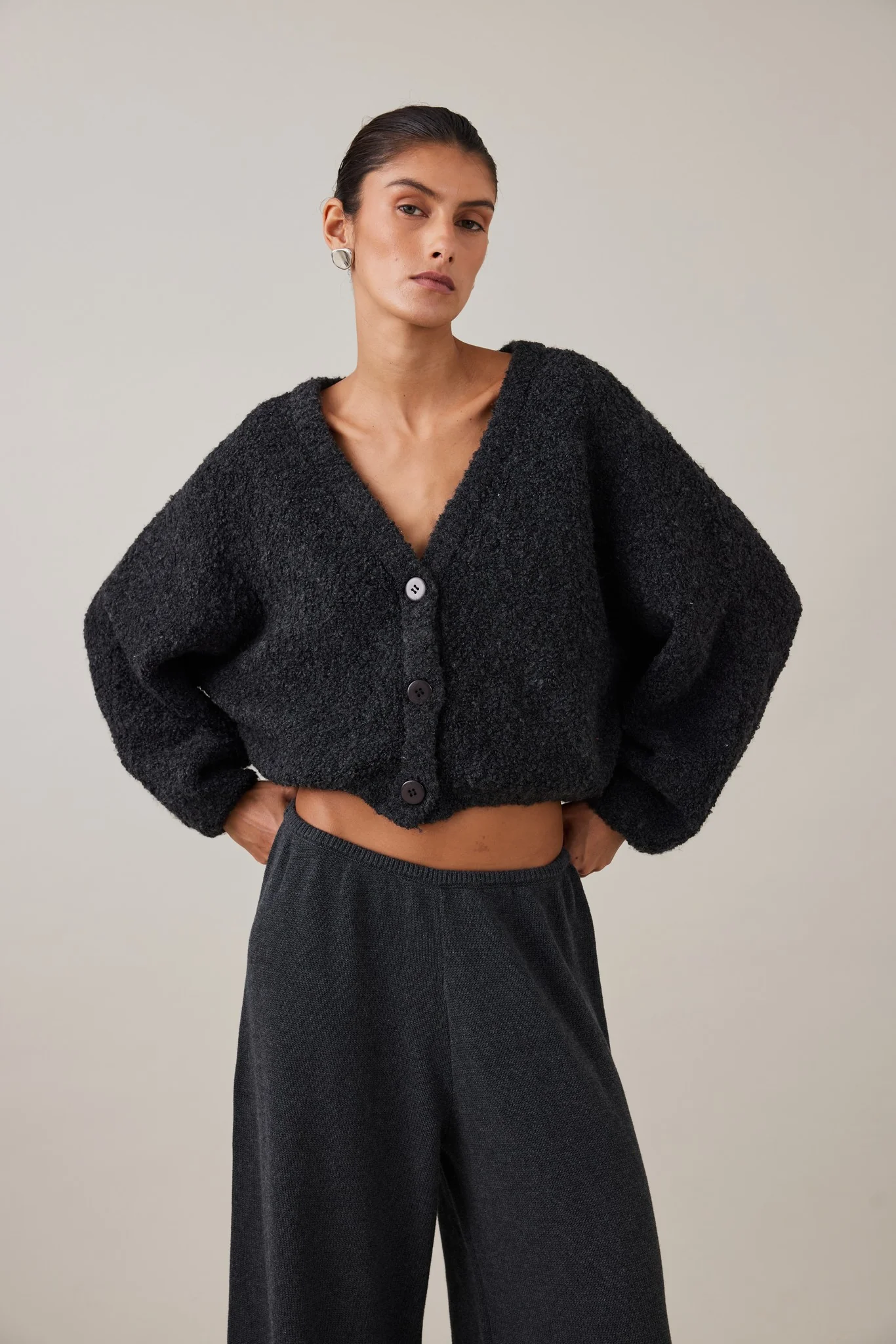 DREW CARDIGAN - CHARCOAL - Image 4
