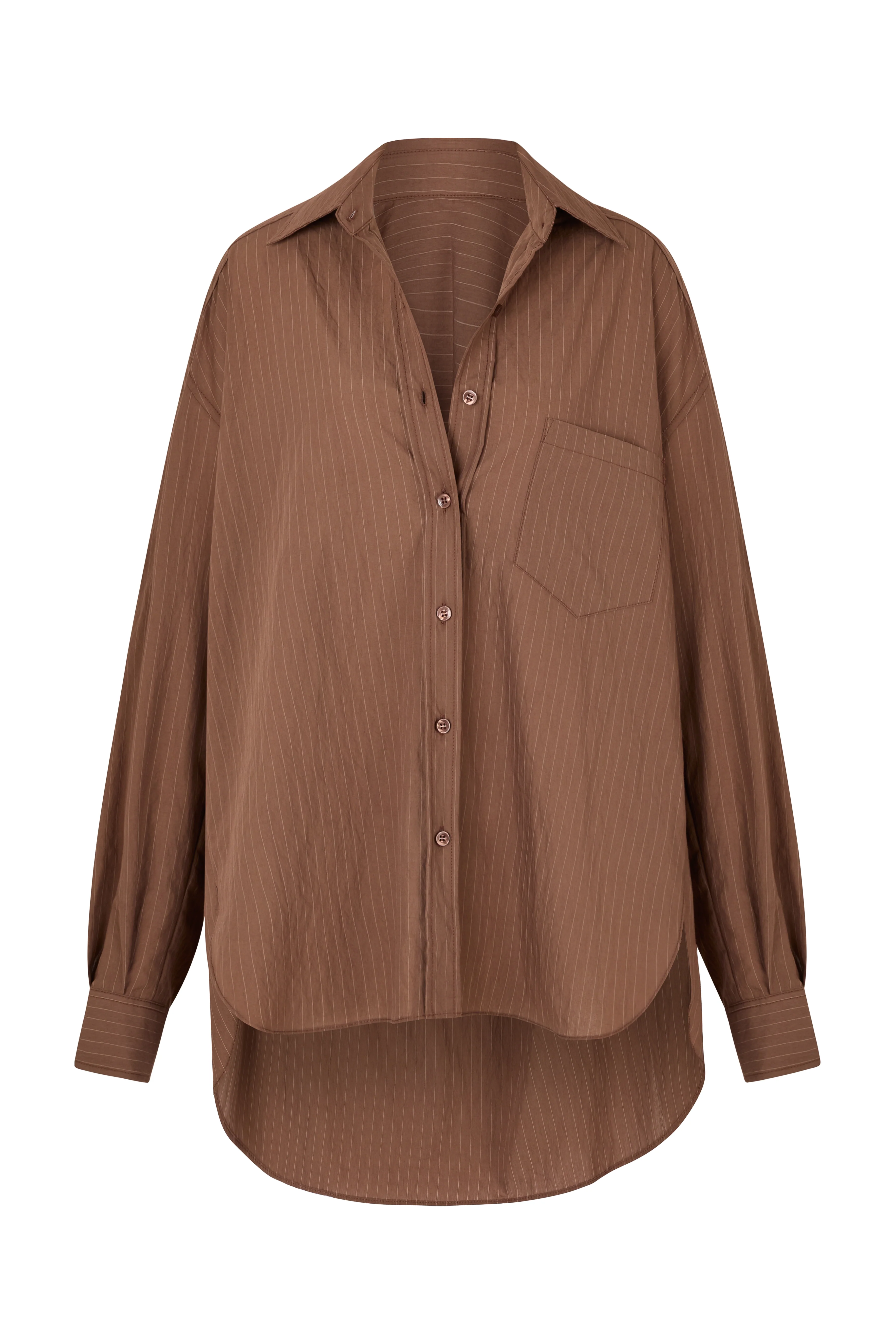 REMI SHIRT - MOCHA PINSTRIPE - Image 6