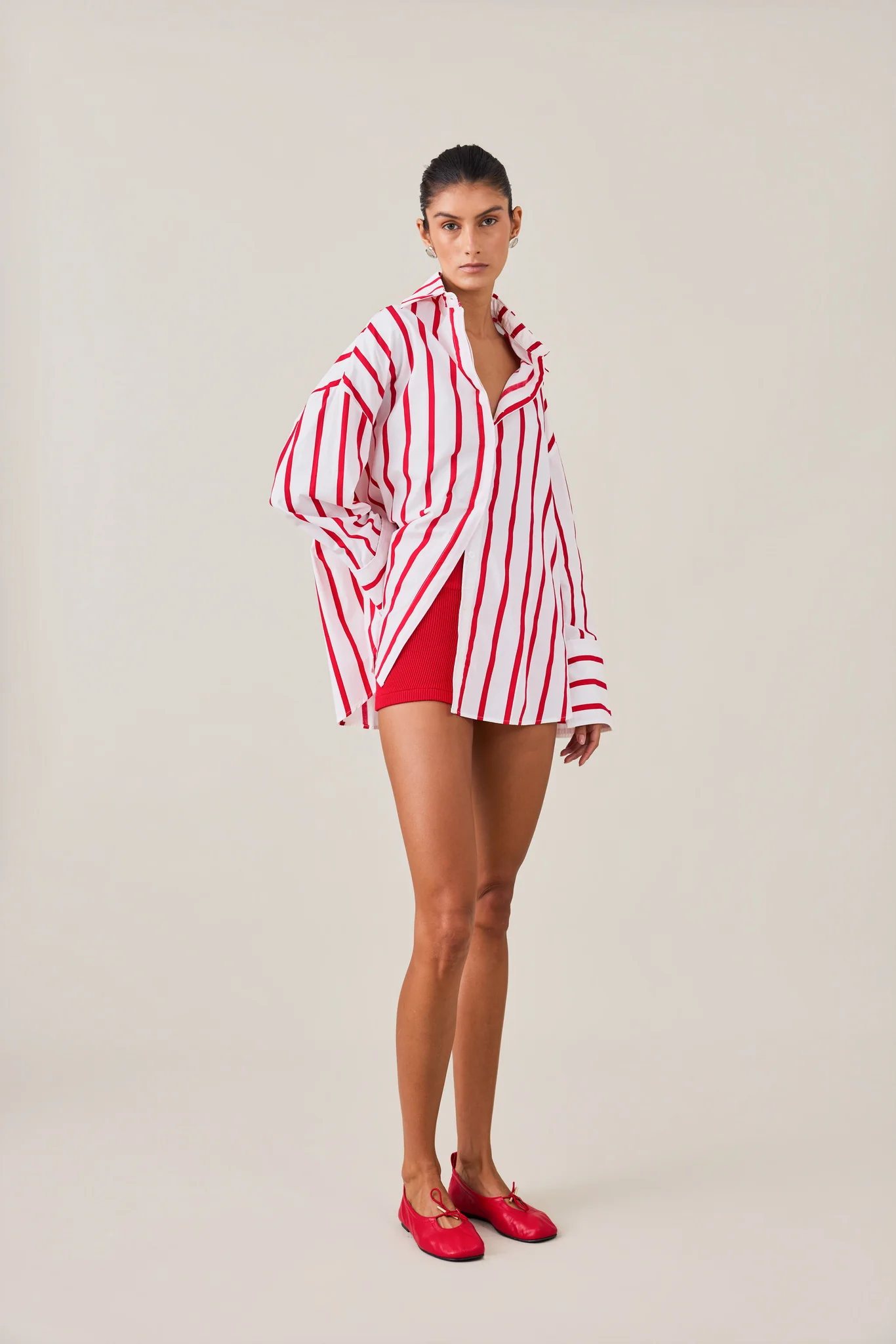 REVERIE SHIRT - RED / WHITE STRIPE - Image 3