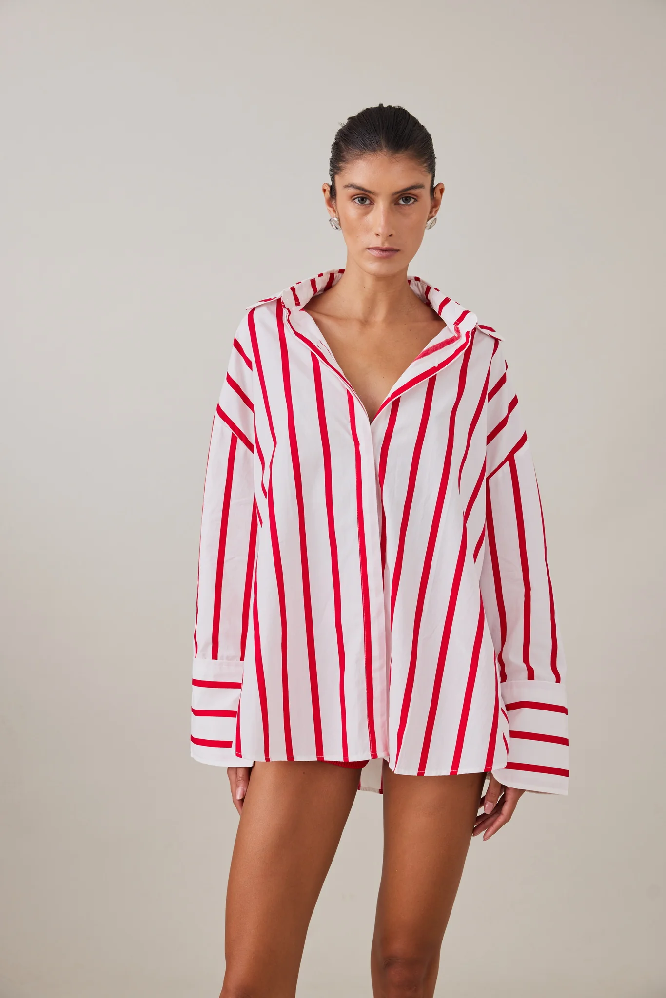 REVERIE SHIRT - RED / WHITE STRIPE - Image 4