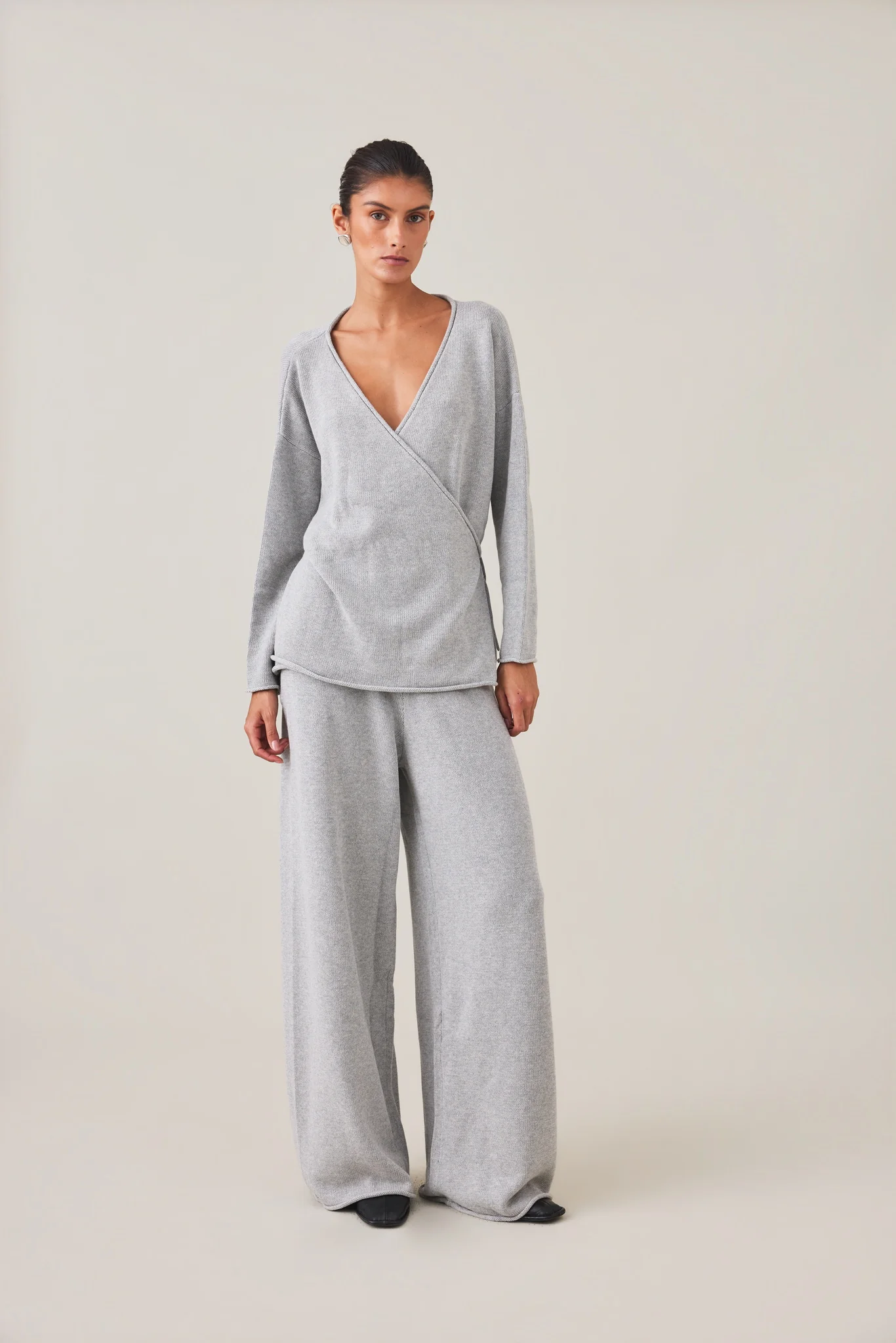 PRE-ORDER | SABINE WRAP KNIT - GREY - Image 4