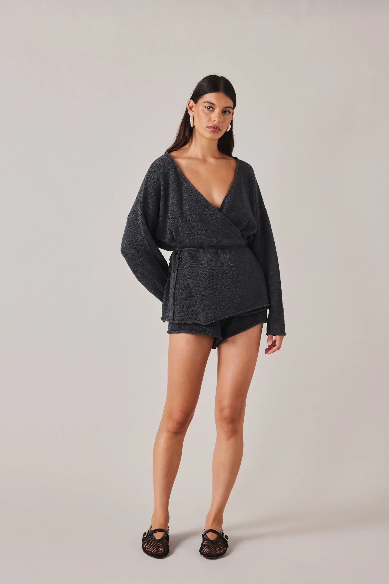 PRE-ORDER | SABINE BOOTY SHORT - CHARCOAL - Image 4