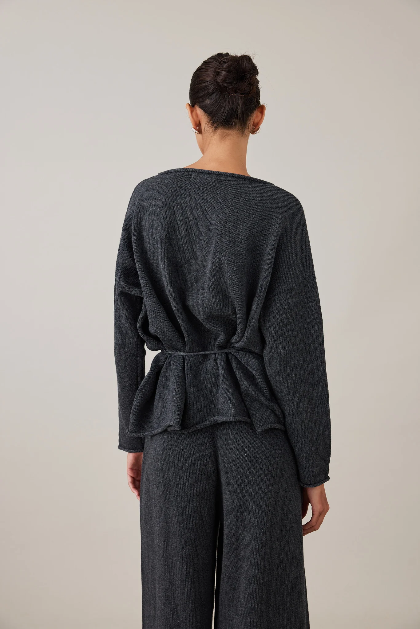 PRE-ORDER | SABINE WRAP KNIT - CHARCOAL - Image 10