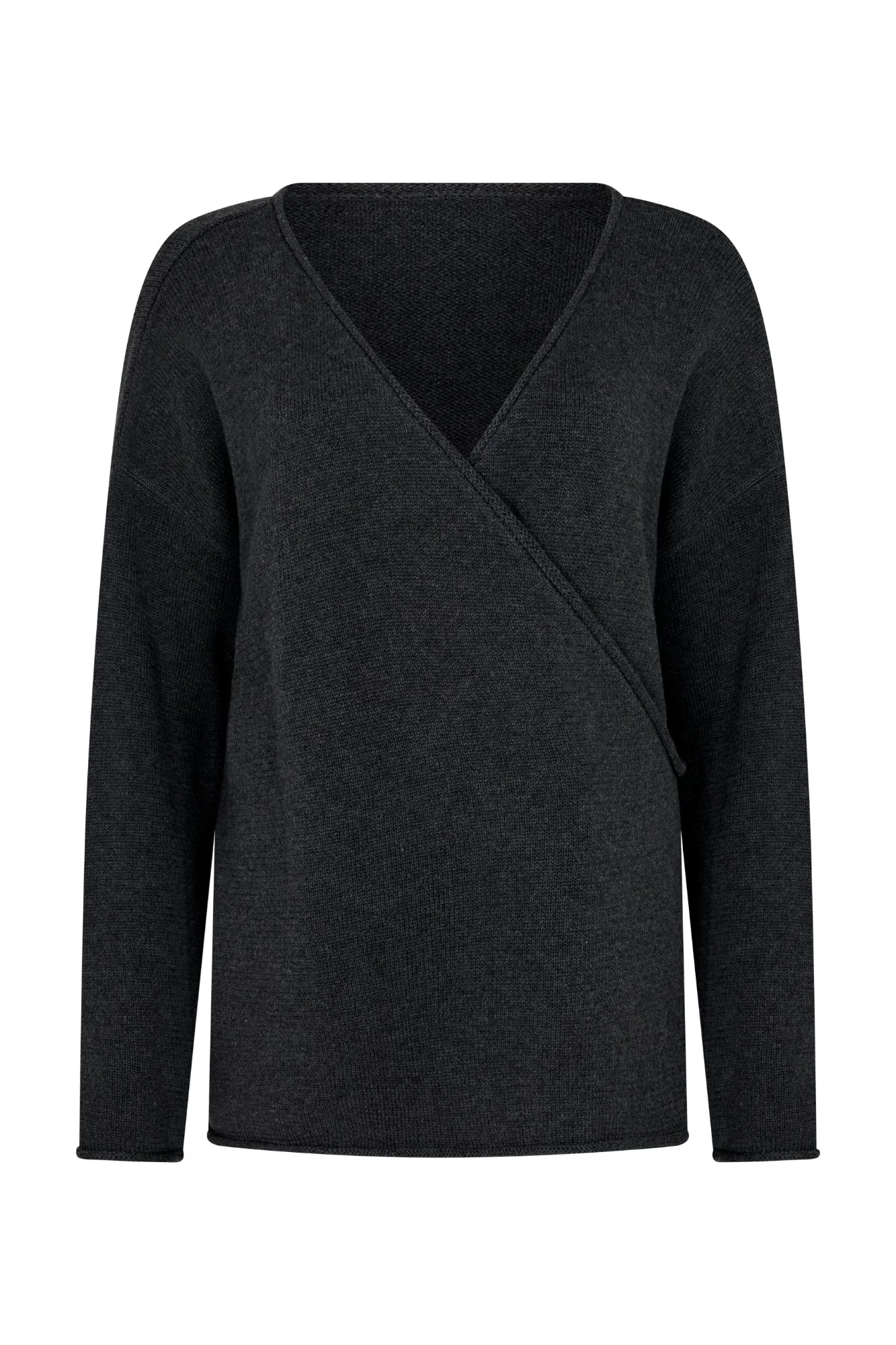 PRE-ORDER | SABINE WRAP KNIT - CHARCOAL - Image 5