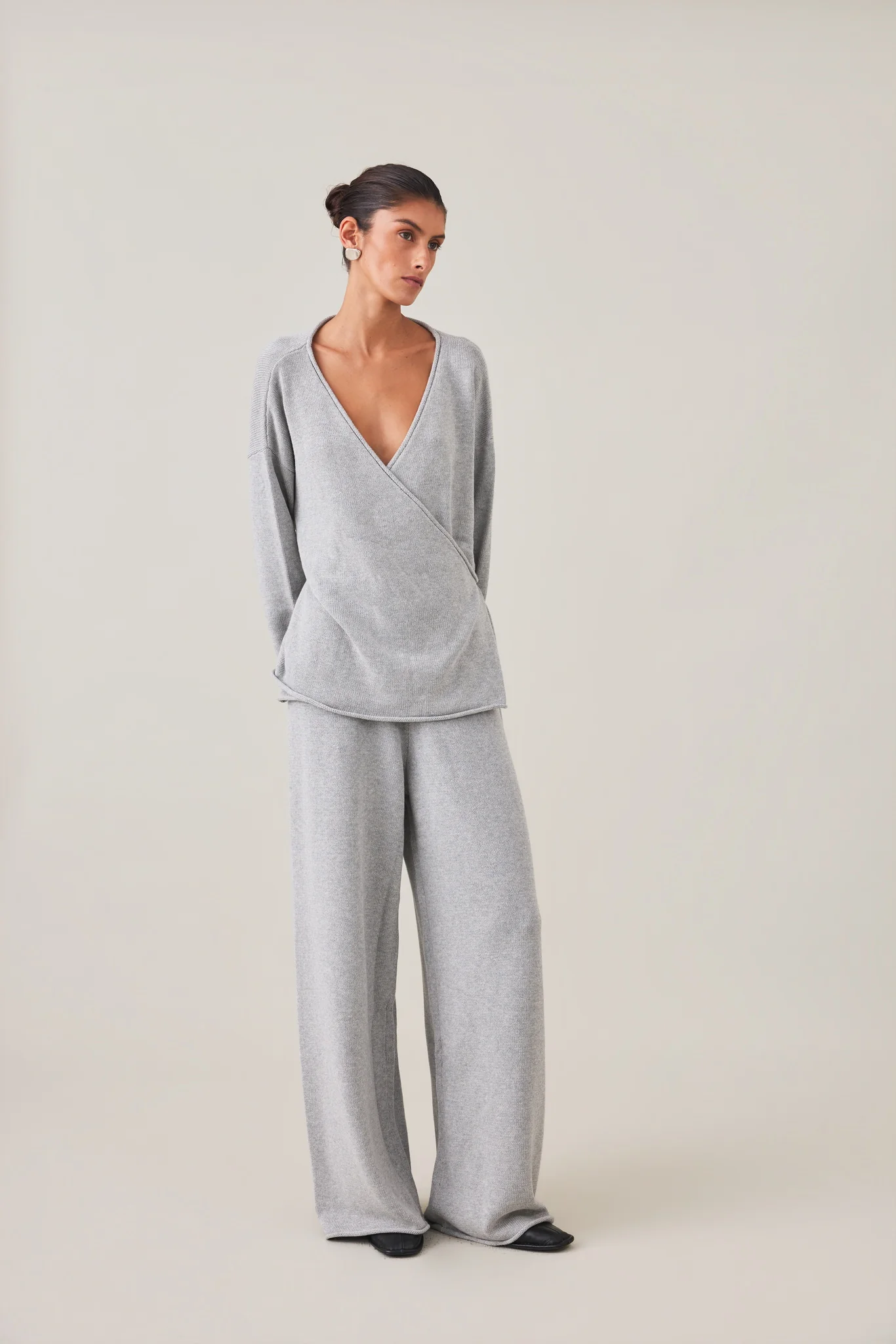 PRE-ORDER | SABINE WRAP KNIT - GREY - Image 7