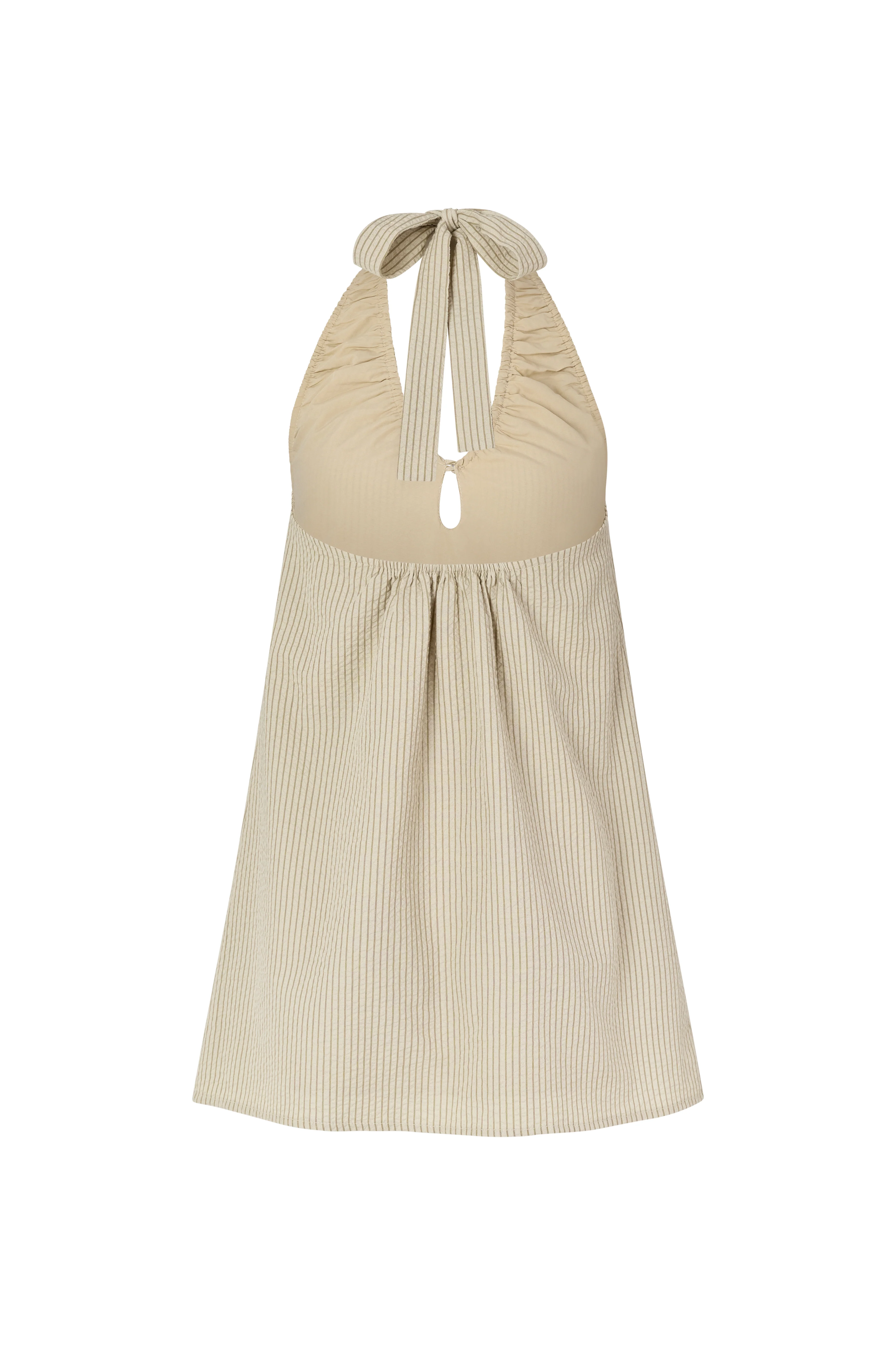 SIDNEY HALTER MINI DRESS - CARAMEL STRIPE - Image 7