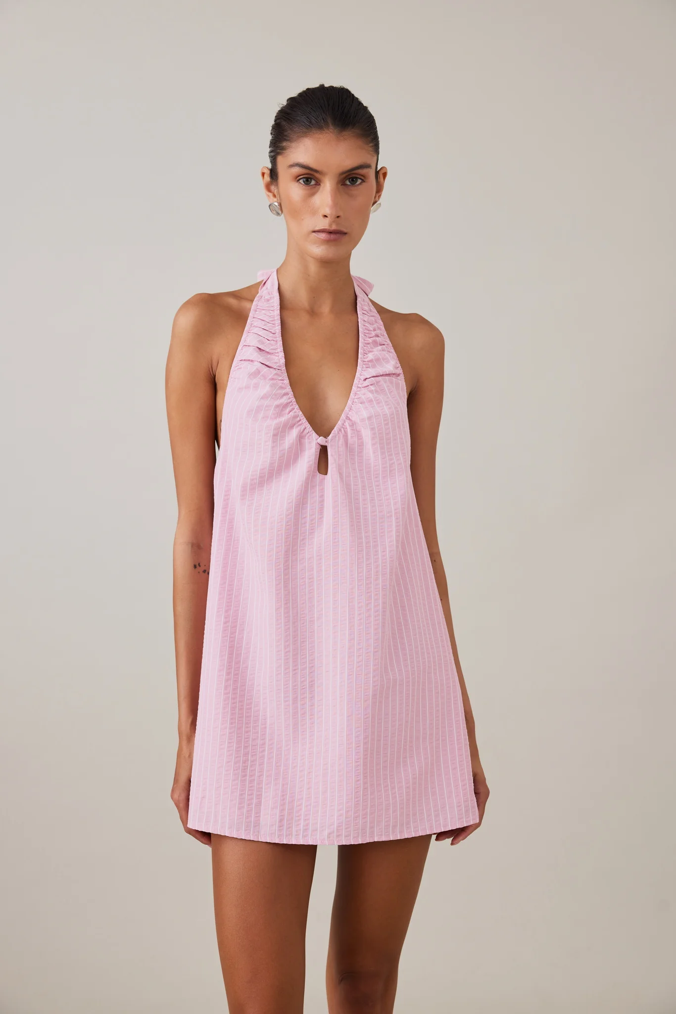 SIDNEY HALTER MINI DRESS - PETAL - Image 4