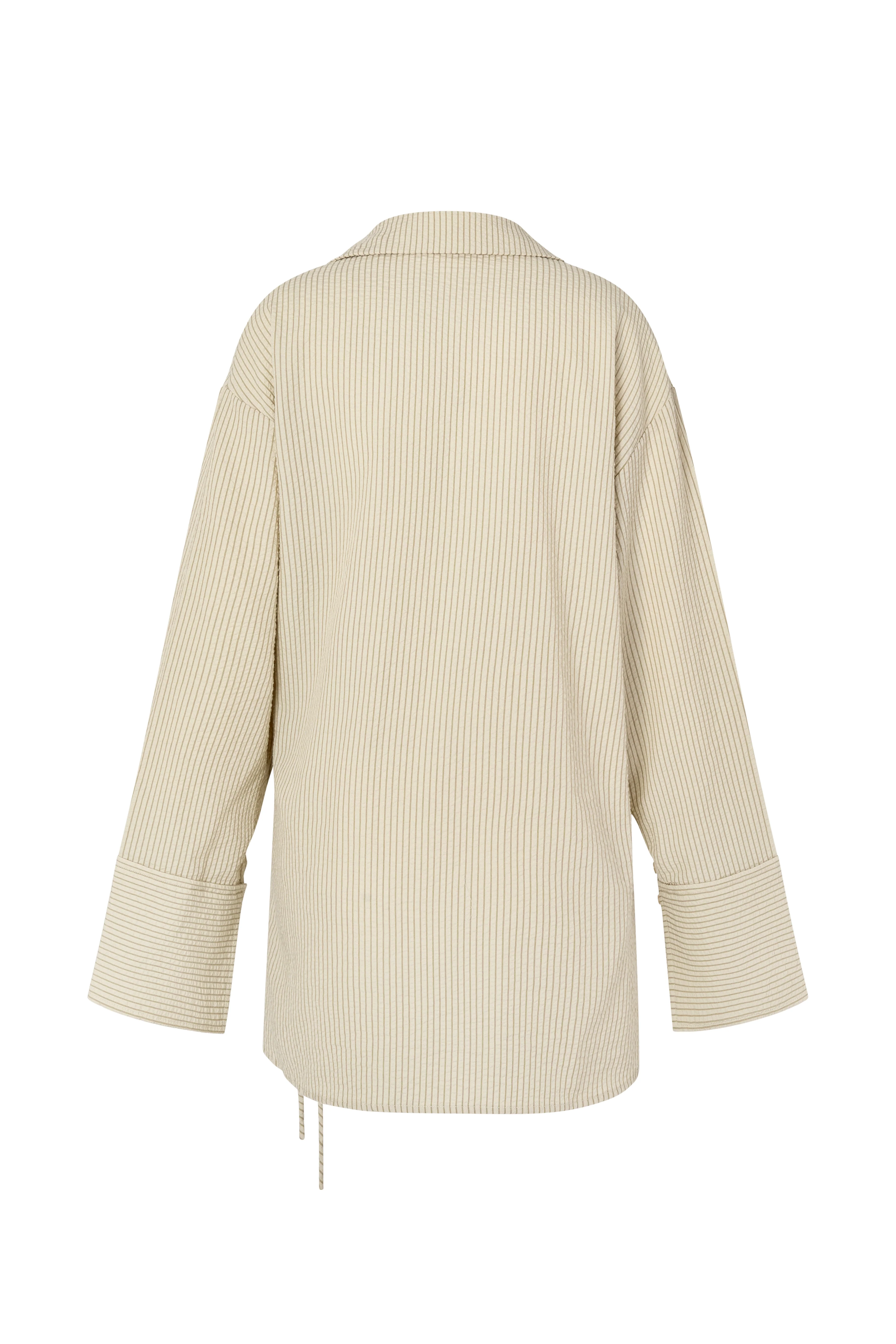 SIDNEY SHIRT DRESS - CARAMEL STRIPE - Image 5